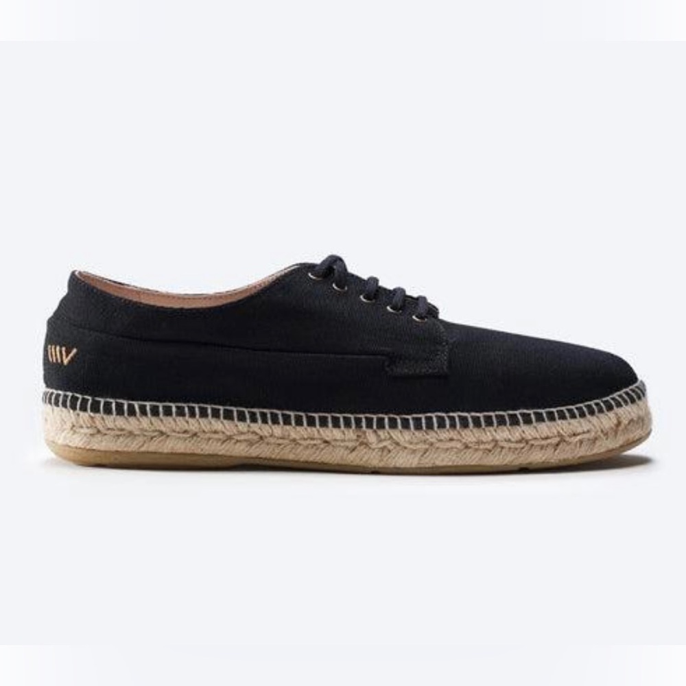 Viscata Barcelona Platform Women’s Shoes Espadrilles 38 Lace-Up Sneaker Black